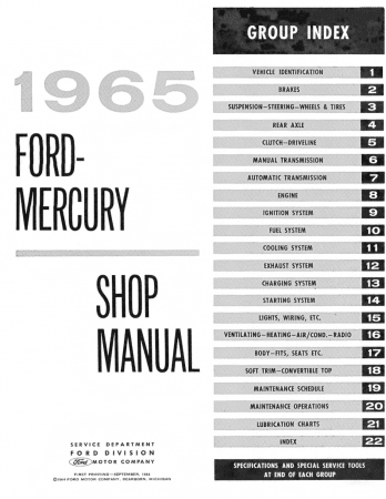 1965 Ford and Mercury Shop Manual