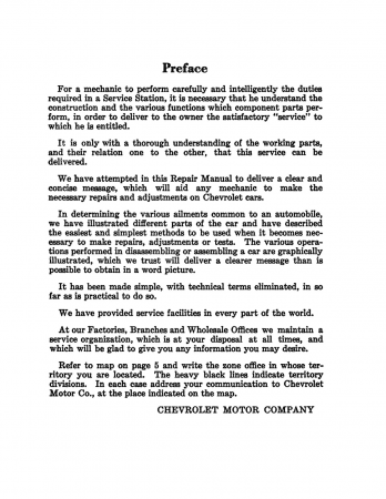 1925 - 1926 Chevrolet Car, Pickup, & Truck Repair Shop Manual