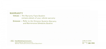 1972 Mustang Owner's Manual