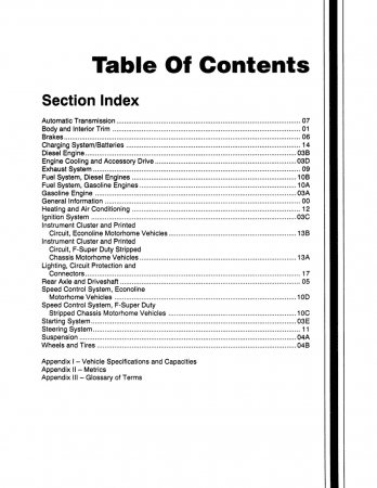 1992 Ford Motorhome Chassis Service Guide
