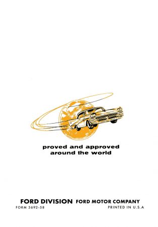 1958 Ford Car Owner's Manual Instruktionsbok
