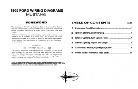 1965 Ford Mustang Wiring Diagrams Manual