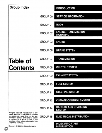 1994 Ford 7.3L DI Turbo Diesel Service Manual Supplement
