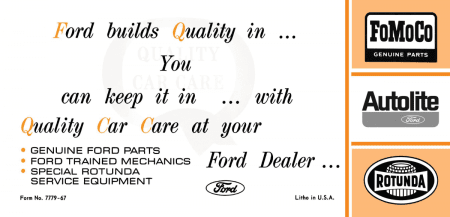 1967 Ford Fairlane & Ranchero Owner's Manual Instruktionsbok i färg