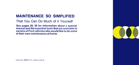 1971 Mustang Owner's Manual