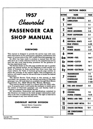 1957 Chevrolet Shop Manual