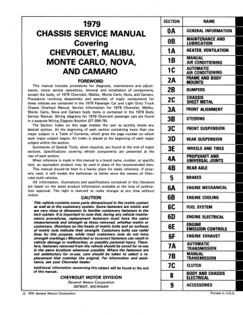 1979 Chevrolet Service Manual
