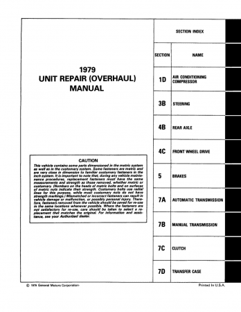 1979 Chevrolet Car Truck Unit Repair Manual