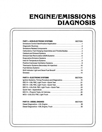 1984 Ford Truck Engine / Electronics & Emissions Diagnosis Manual