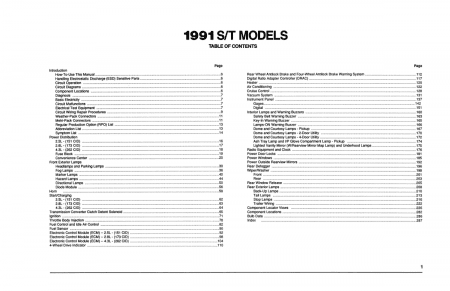 1991 Chevrolet S-10 Truck Electrical Diagnosis & Wiring Diagrams - 11x17 inch COMB Bound