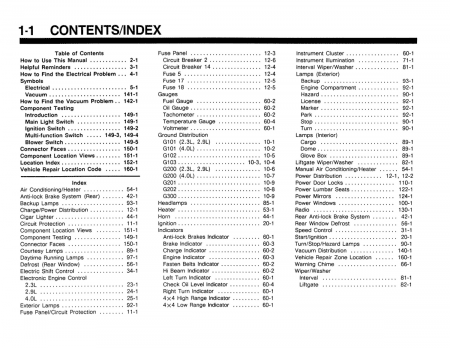 1990 Ford Ranger / Bronco II Electrical and Vacuum Troubleshooting Manual