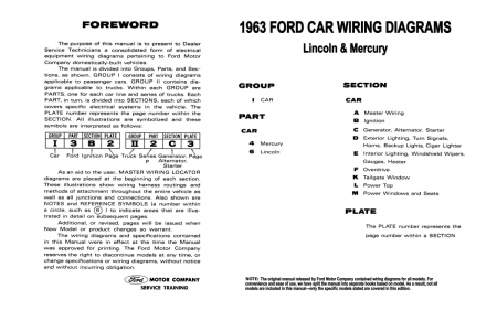 1963 Mercury & Lincoln Wiring Diagrams Manual - 11x17 inch COMB Bound