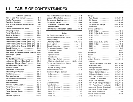 1991 Ford Ranger Electrical and Vacuum Troubleshooting Manual