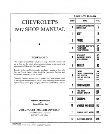 1937 Chevrolet Car & Truck Shop Manual