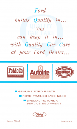 1967 Mustang Owner's Manual