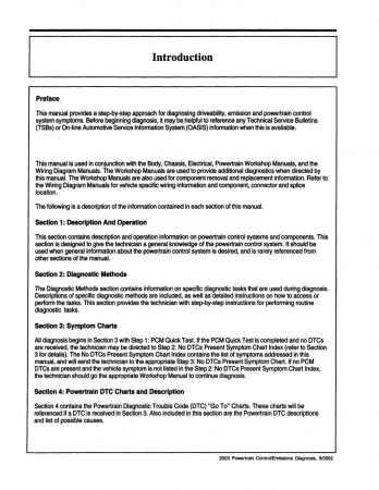 2003 Ford Car & Truck Powertrain Control / Emissions Diagnosis Service Manual