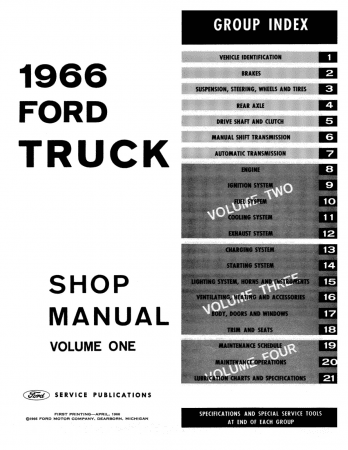 1966 Ford Truck Shop Manuals