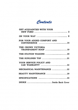 1955 Ford Car Owner's Manual Instruktionsbok