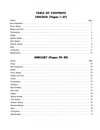 1954 Mercury Repair and Adjustment Manual