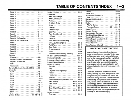 1998 Ford Ranger Electrical and Vacuum Troubleshooting Manual