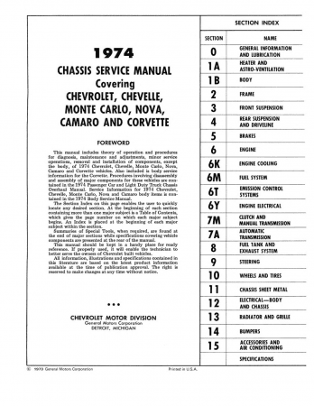 1974 Chevrolet Service Manual
