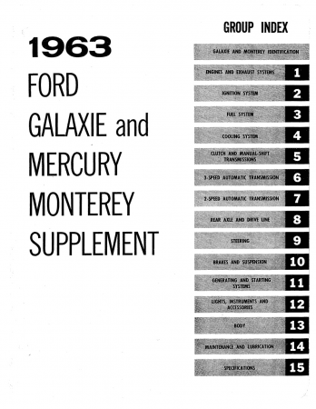 1962-1963 Ford Thunderbird Shop Manual