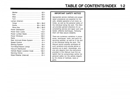 1992 Ford Ranger Electrical and Vacuum Troubleshooting Manual