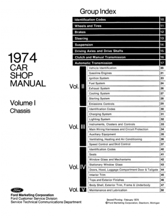 1974 Ford / Lincoln / Mercury Shop Manual