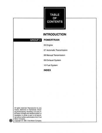 1998 Ford Econoline Workshop Manual