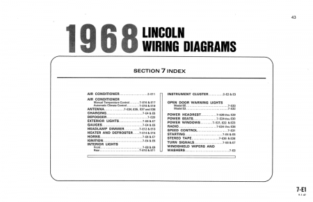 1968 Lincoln & Mercury Wiring Diagrams Manual