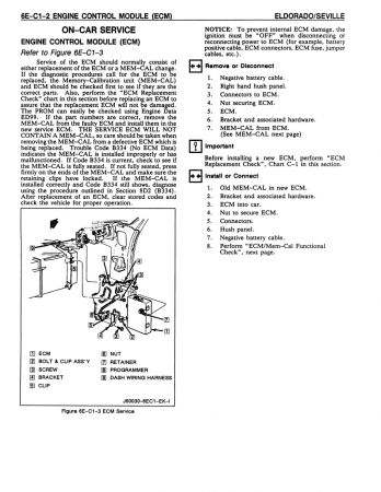 1989 Cadillac Eldorado, Seville Shop Manual