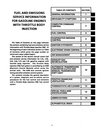 1991 Chevrolet S-10 Models Service Manual