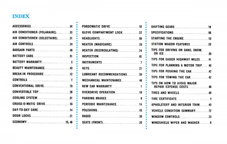 1962 Ford Car Owner's Manual Instruktionsbok