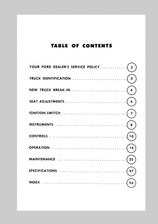 1961 Ford Truck Owner's Manual