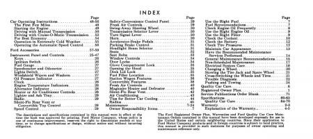 1966 Ford Car Owner's Manual Instruktionsbok