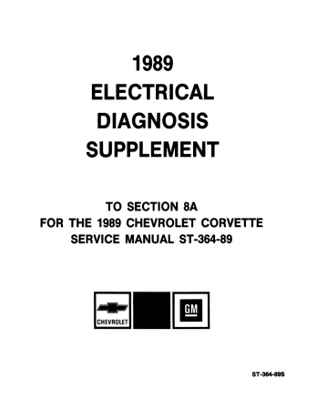 1989 Chevrolet Corvette Service Manual & Electrical Supplement