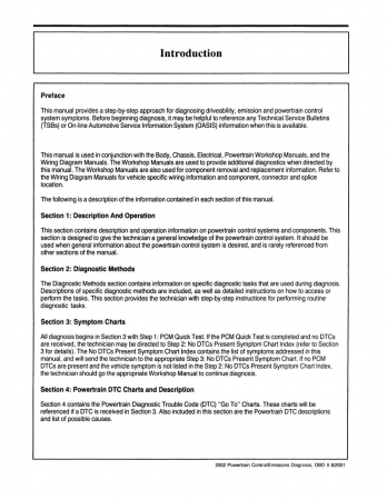 2002 Ford Car & Truck Powertrain Control / Emissions Diagnosis Service Manual