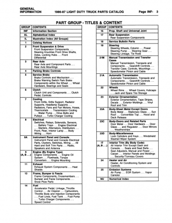 1986-1987 Dodge LD Truck, Ramcharger & Van Parts Catalog