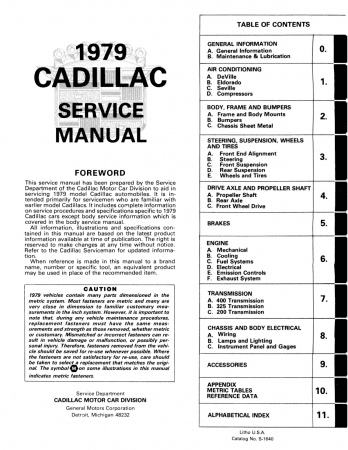 1979 Cadillac service manual
