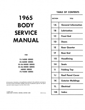 Servicemanual Chevrolet Chevelle, Chevy II Corvair