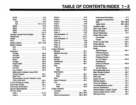 1997 Ford Mustang Electrical & Vacuum Troubleshooting Manual