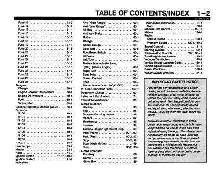 1997 Ford Ranger Electrical and Vacuum Troubleshooting Manual
