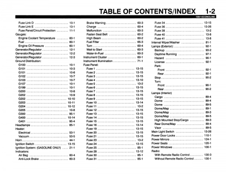 1997 Ford Econoline Electrical and Vacuum Troubleshooting Manual