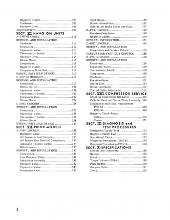 1955 - 1961 Lincoln, Mercury & Edsel Air Conditioning Service Manual