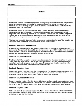 2004 Ford 6.0L Diesel Truck Powertrain Control / Emissions Diagnosis Service Manual