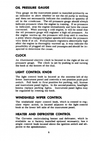 1953 - 1955 Chevrolet Corvette Owner's Manual
