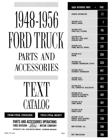 1948 - 1956 Ford Truck Parts & Accessories Catalog Set