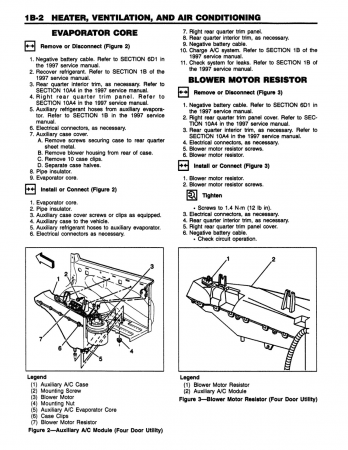 1997 Chevrolet & GMC C/K Truck, Tahoe, Yukon Rear Air Conditioning Service Manual Supplement to 1997 C-K Service Manual