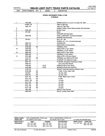 Dodge LD Truck, Ramcharger & Van Parts Catalog