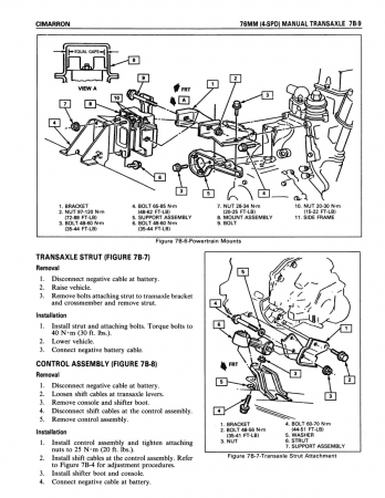 1986 Cadillac Cimarron Shop Manual